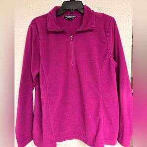 Lands' End Purple Fleece Quarter-Zip Pullover Fleece Sweater L 14/16.